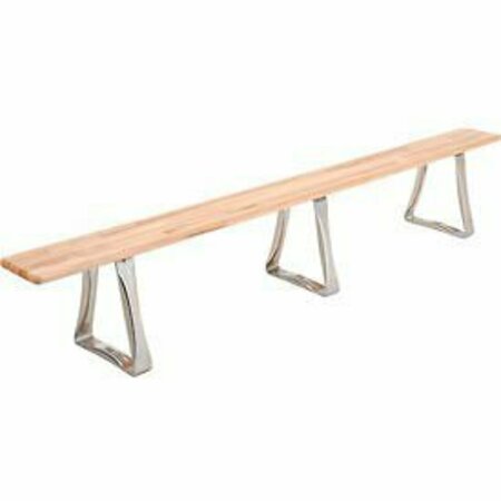 GLOBAL INDUSTRIAL Locker Room Bench, Hardwood With Trapezoid Legs, 120 x 9-1/2 x 17 184995